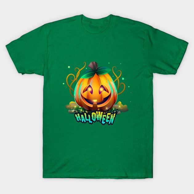 Halloween Pumpkin Design T-Shirt by Mako Design 